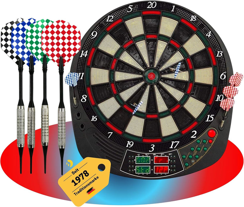 Best Sporting Dartscheibe elektronisch Coventry | Dartautomat mit 12 Dartpfeilen, Ersatzspitzen und