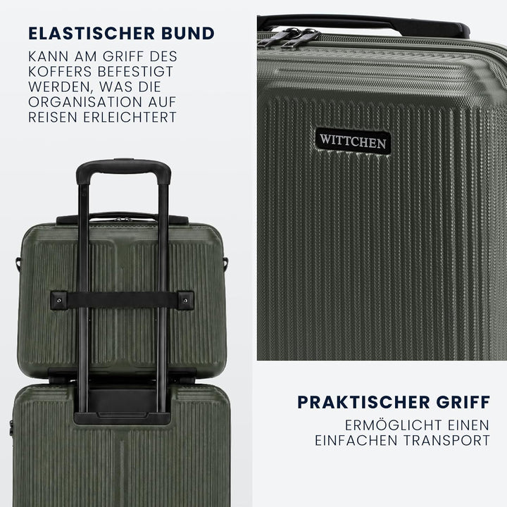 WITTCHEN Stripes Line Kosmetiktasche Kosmetiketui Reisekosmetiktasche Hartschalenkoffer ABS Bequemer