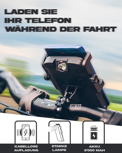 Handyhalterung Fahrrad, Handyhalter MTB, Handyhalter mit integrierter Powerbank, Handyhalter Fahrrad