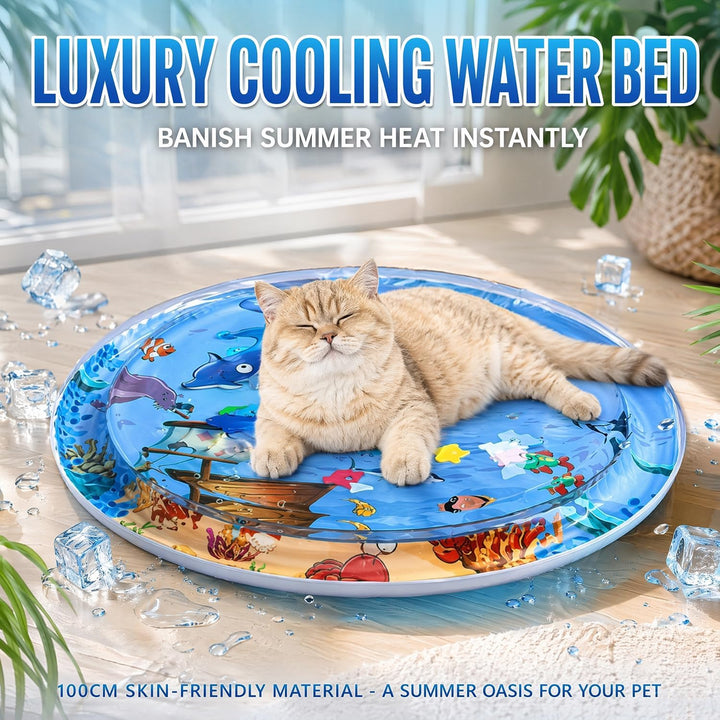 Katze Wassermatte, Interaktive Katze Spielzeug, Sensorische Wassermatte für Katzen, Anti-Kratzer Lec