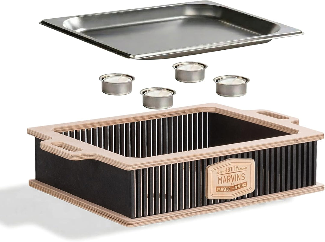 HOTTY Legacy Warmhalteplatte fürs Grillen – BBQ-Design Speisenwärmer mit personalisierbarem Batch –