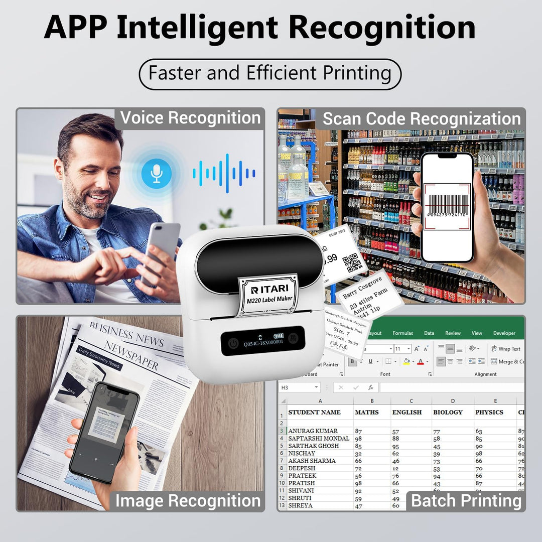 Itari M220 Wireless Thermischer Etikettendrucker, Upgrade 80mm Etikettiergeräte für Zuhause, Büro un