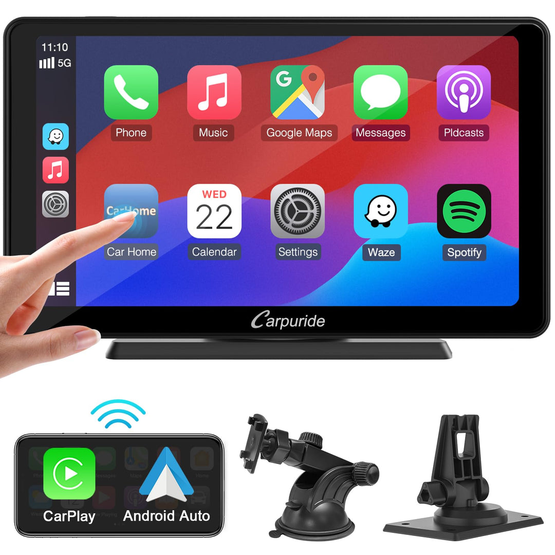 Carpuride C3 Wireless Apple Carplay & Android Auto Autoradio, Tragbares 7 Zoll HD Touchscreen Auto S
