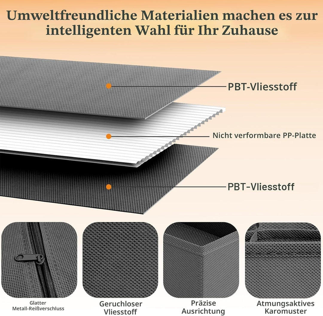 Yucch 8er Set Unterwäsche-Organizer – Faltbare Stoffboxen für Kleiderschrank, platzsparendes Ordnung