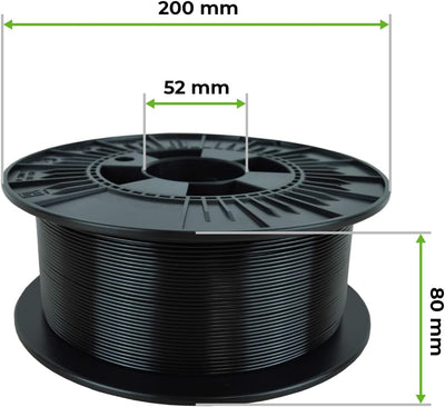 NEBULA PETG Filament 1.75 mm (± 0,05 mm), 3D drucker filament 1 kg spule schwarz, 3D printer PETG-Fi