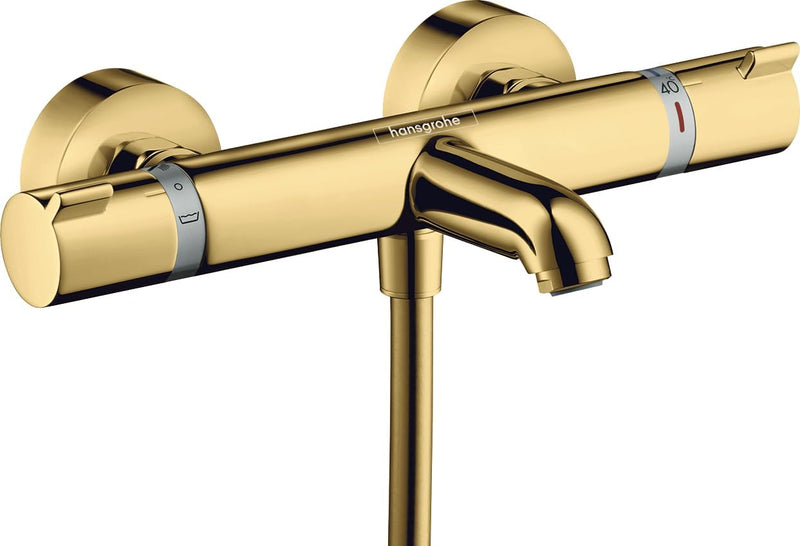 hansgrohe Ecostat Aufputz Wannenthermostat, für 2 Funktionen, Polished Gold Optic