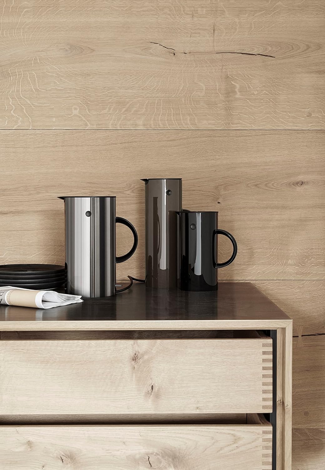 Stelton Wasserkocher EM77 - Elektrischer Kocher, Wasserkessel, Teekanne - Schnell kochend, niedriger