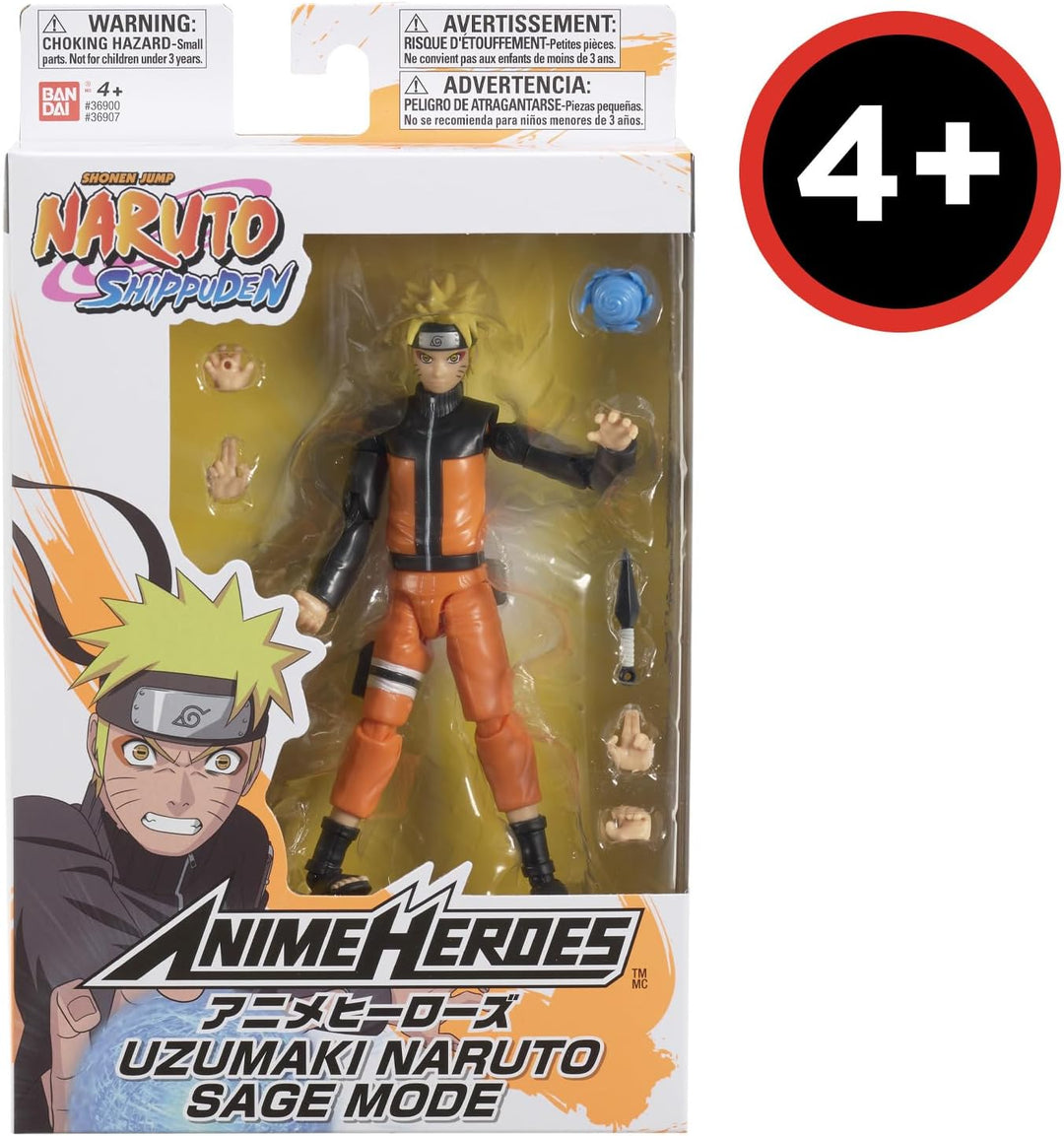 BANDAI - Anime Heroes - Naruto Uzumaki im Eremiten-Modus (Sage Mode) - Offizielle Lizenz Naruto Ship