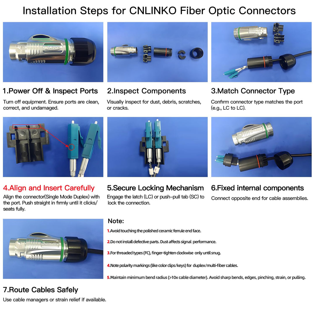 CNLINKO BD-24 Glasfaser wasserdichter stecker, LC Single Mode Dual Core, Panel Mount Receptacle Buch