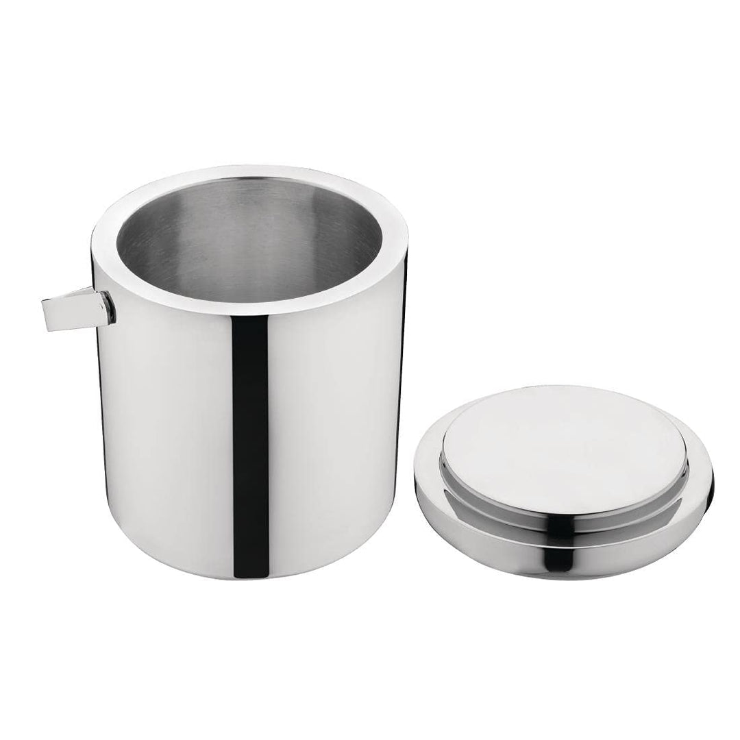 Olympia Eiskübel mit Deckel und Zange, 1,23 Liter, Edelstahl, hochglanzpoliert, Schwenkgriff, integr