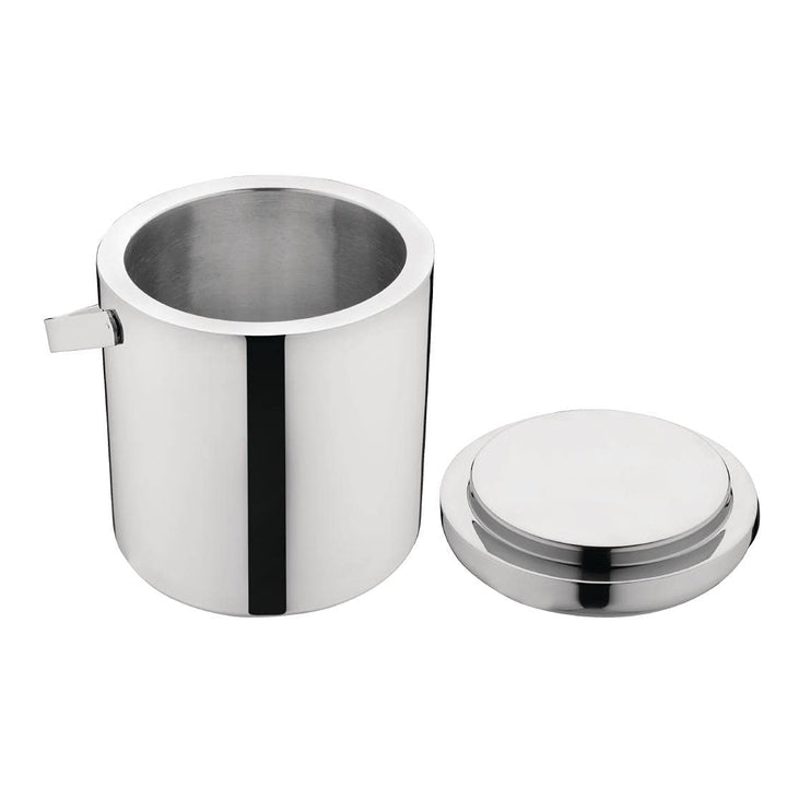 Olympia Eiskübel mit Deckel und Zange, 1,23 Liter, Edelstahl, hochglanzpoliert, Schwenkgriff, integr