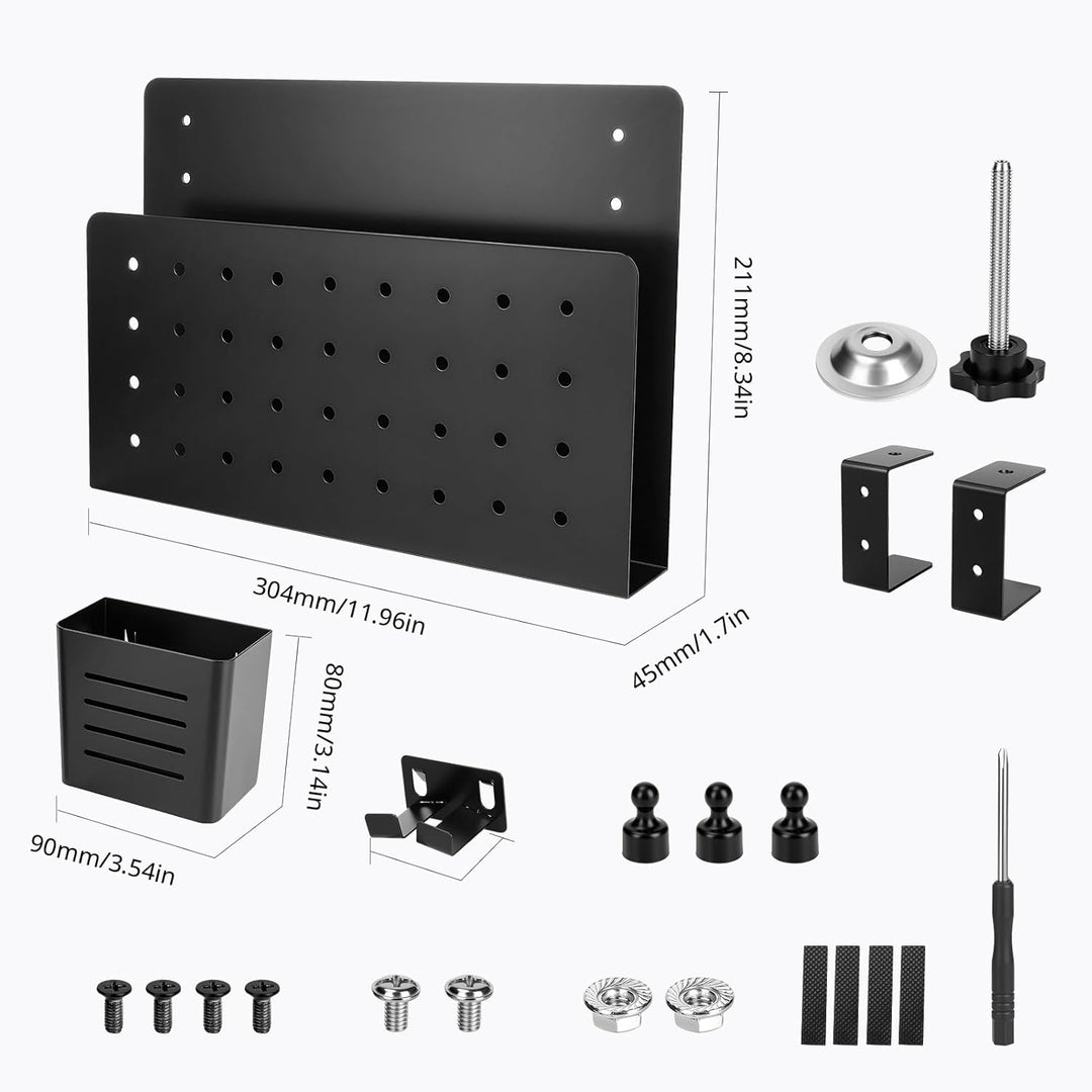 Schreibtisch Organizer Clip-On – Bohrfreie Laptop Halterung für Tischkanten 1–5,6 cm, mit Stifthalte