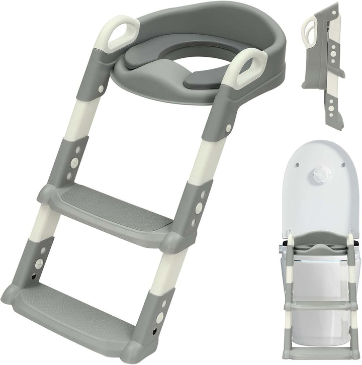 Toilettenleiter für Kinder, 2 in 1 Toilettentrainer mit Treppe, 34×34×44cm WC Sitz mit Treppe, Verst