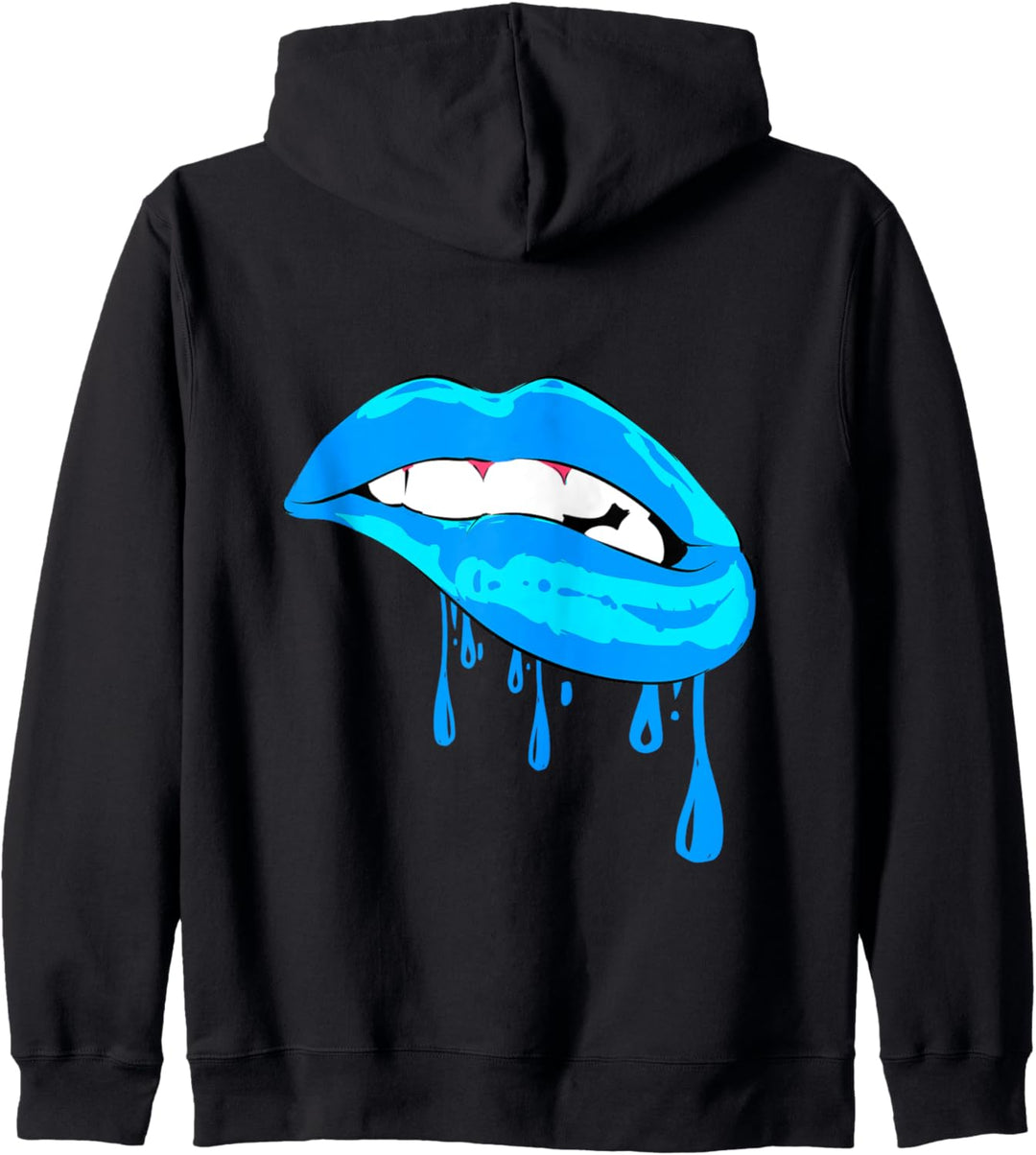 EDM Techno Psychedelic Blue Lips Tanzmusik Rave Festival Kapuzenjacke