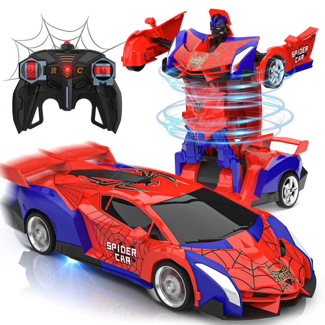 Ferngesteuertes Auto Spielzeug ab 3 4 5 6 7 8+ Jahre Junge Mädchen, 2.4GHz Transformation Roboter Sp