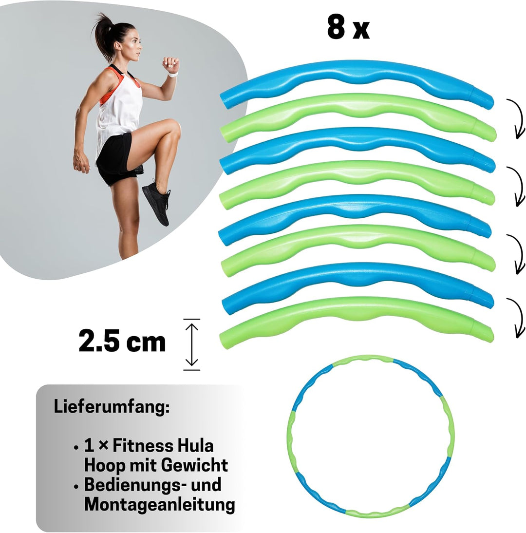 BEST SPORTING Kinder Hula Hoop Reifen – Ø 80 cm, leicht & stabil – 8-teilig zusammensteckbar – ideal