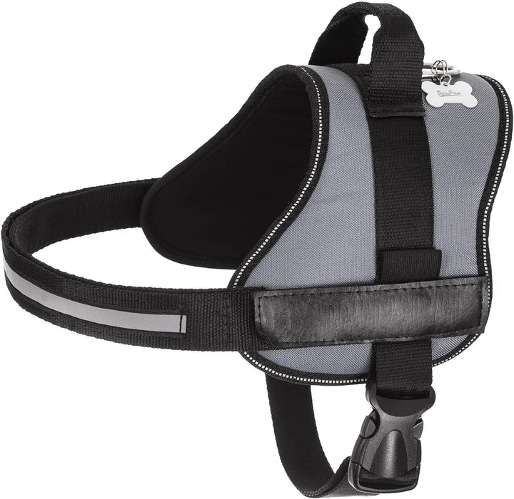 Geschirr für Hunde, Drucklos, Hundegeschirr, Reflektierend, Beschriftungen, R3: 57-70 cm, Asche R3: