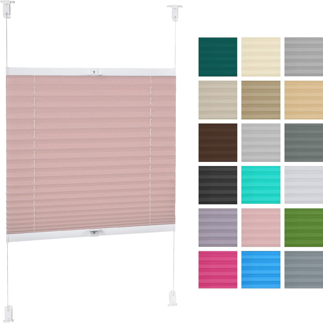 DECOOR Plissee ohne Bohren Thermorollo 80cm x 100cm Faltrollo Rollo für Fenster und Tür Nicht-invasi