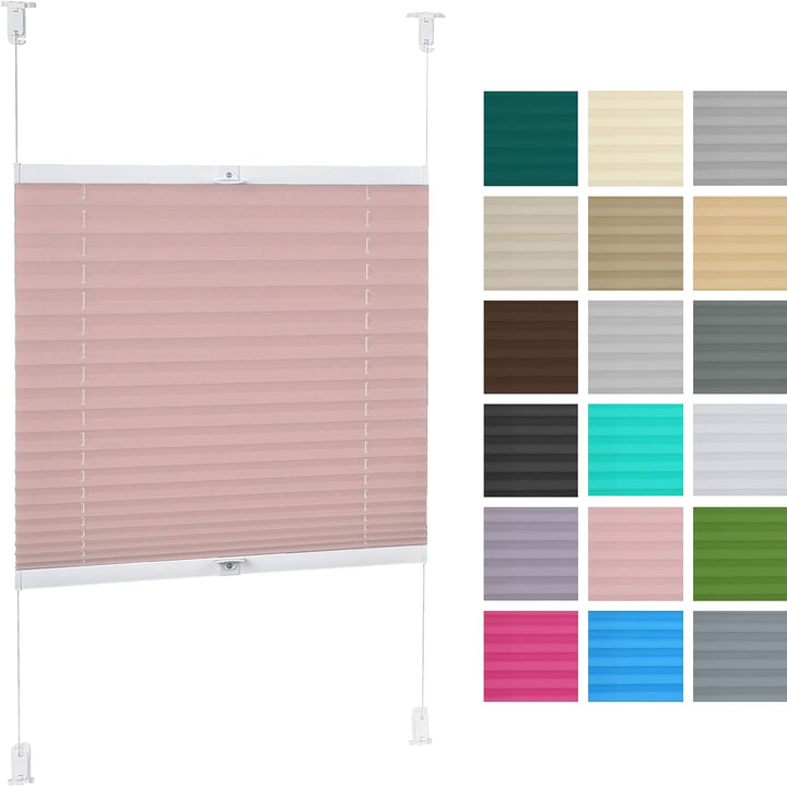 DECOOR Plissee ohne Bohren Thermorollo 80cm x 100cm Faltrollo Rollo für Fenster und Tür Nicht-invasi