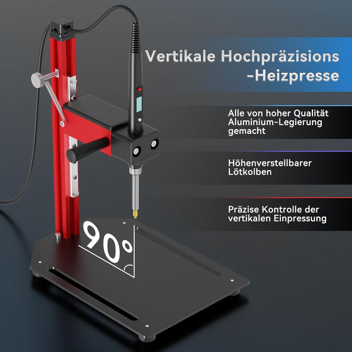 Einschmelzhilfe für Gewindeeinsätze, Aluminiumlegierung Heat Set Insert Tool, Vertikales Einschmelzw