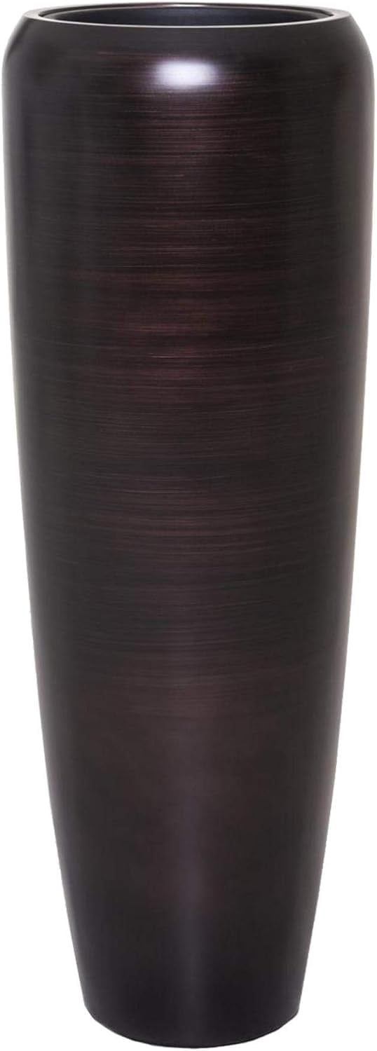 VIVANNO Pflanzkübel Pflanzgefäss Bodenvase exklusiv CAVITA Schwarz Braun Seidenmatt (97x34) Schwarz