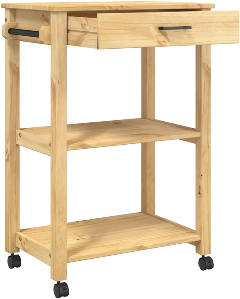 vidaXL Küchenwagen, Servierwagen mit viel Stauraum, Beistellwagen für Küche Wohnzimmer Badezimmer, T