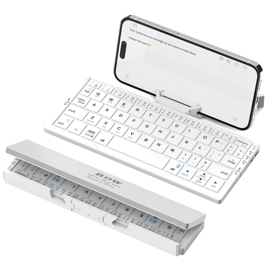 Leise Tastatur Faltbare QWERTY BT mit Magnetischem Ständer, Aluminium Mini Tragbare Kabellose Tastat