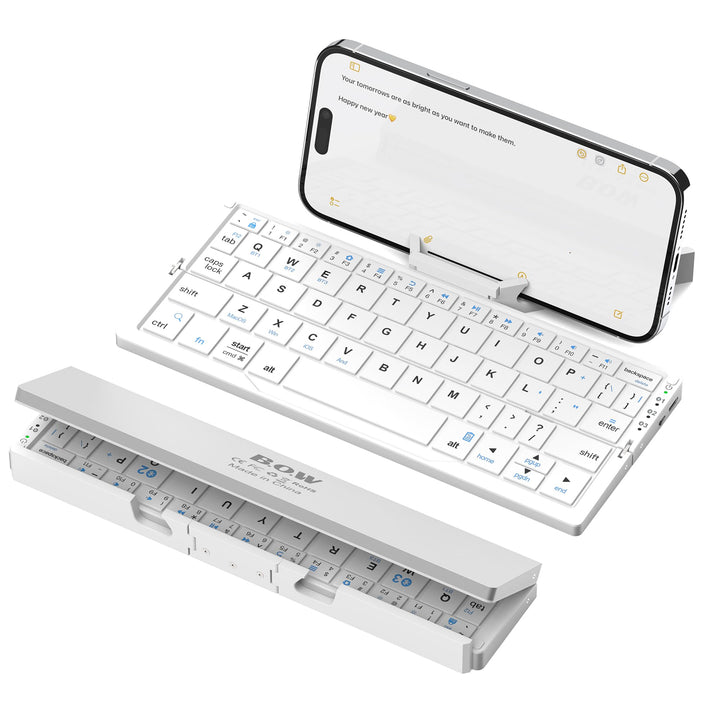 Leise Tastatur Faltbare QWERTY BT mit Magnetischem Ständer, Aluminium Mini Tragbare Kabellose Tastat