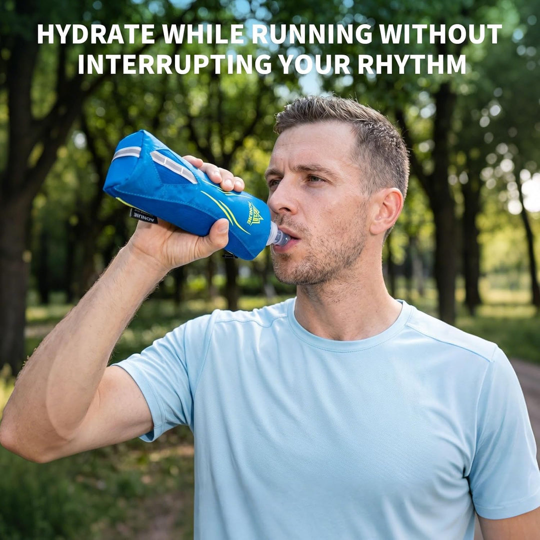 Geila Handheld Trinkflasche zum Laufen, 17 oz Handheld Trinkflasche mit Trageriemen, BPA Sport Soft