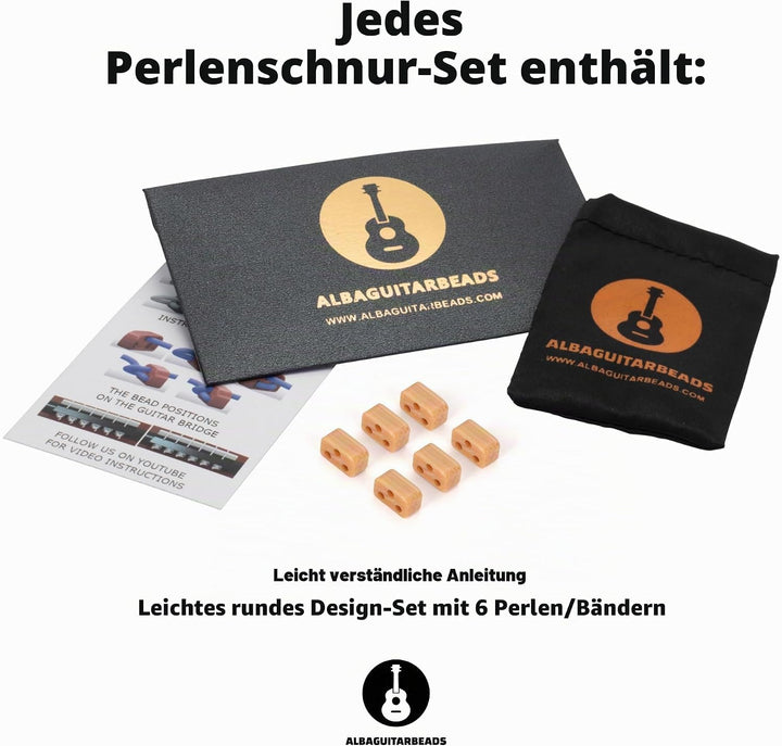 Klassische Gitarren Bridge Beads - Helles Holzmuster Tie Blocks für Nylon &amp; Carbon Saiten - Passend