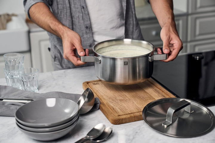 ZWILLING PURE Kochtopfset, 5-tlg, 18/10 Edelstahl, Stay-Cool-Griffe, Spülmaschinengeeignet, Integrie