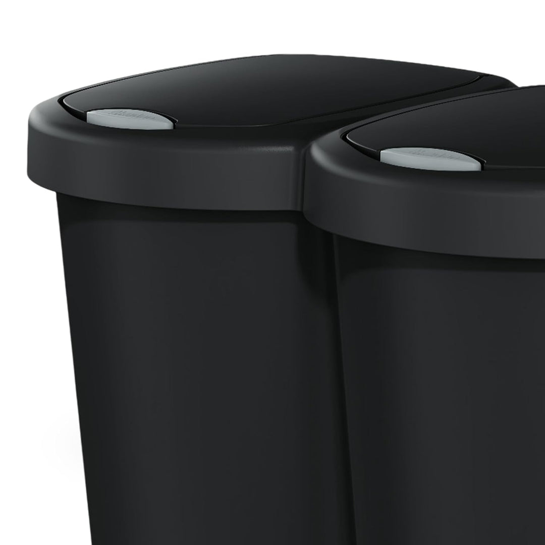 Spetebo Duo Abfall Eimer 40L schwarz - 2x 20L - Müll Sammler Trenner Behälter Deckel