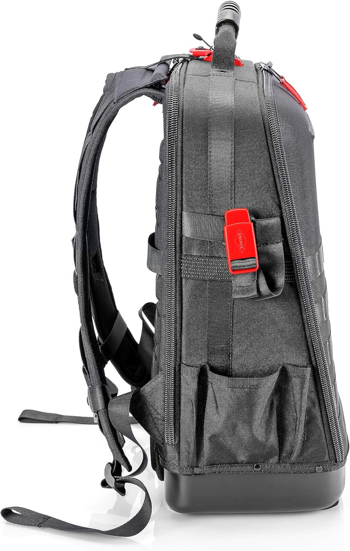KNIPEX Modular X18 Werkzeugrucksack, leer, 58 Steckmöglichkeiten, 18 l Volumen, mit Laptop-Fach, sta