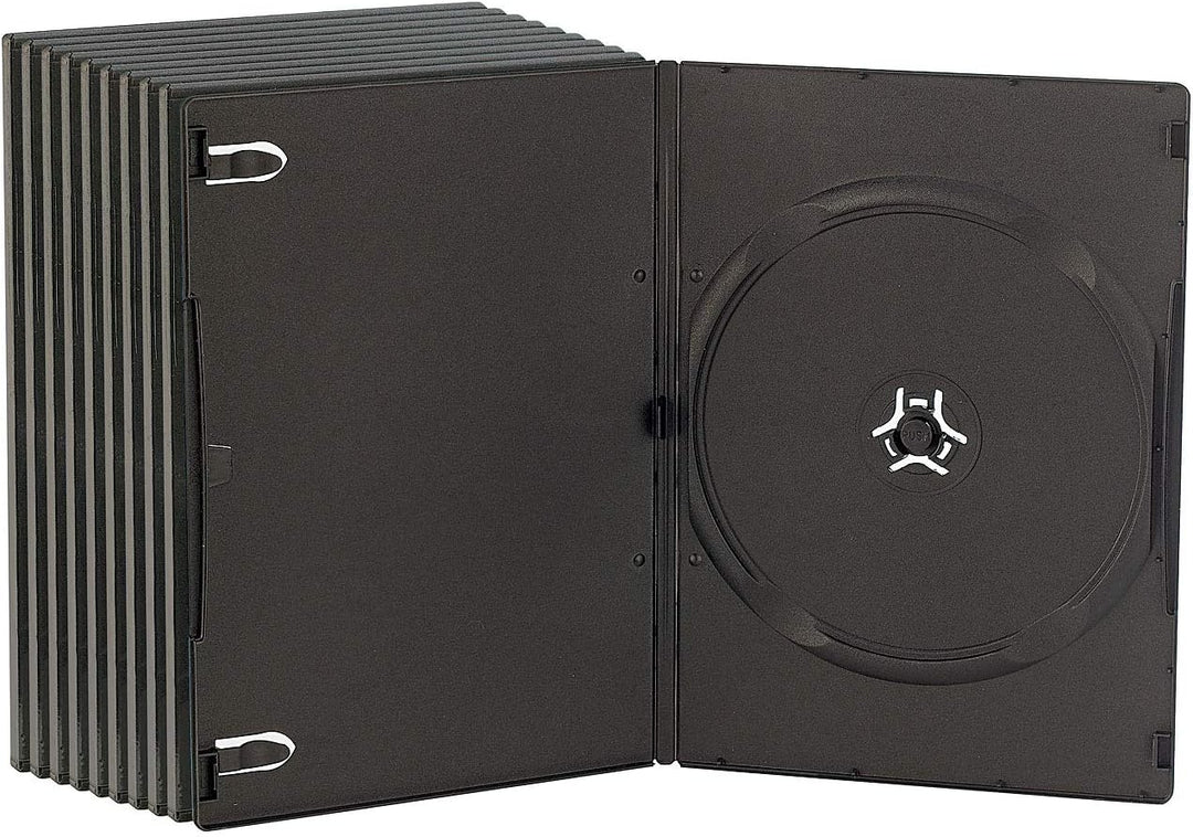 PEARL DVD Hüllen Slim: DVD Slim (7 mm) Einzel Box 50er-Set schwarz (Case, Leerhüllen, leer)