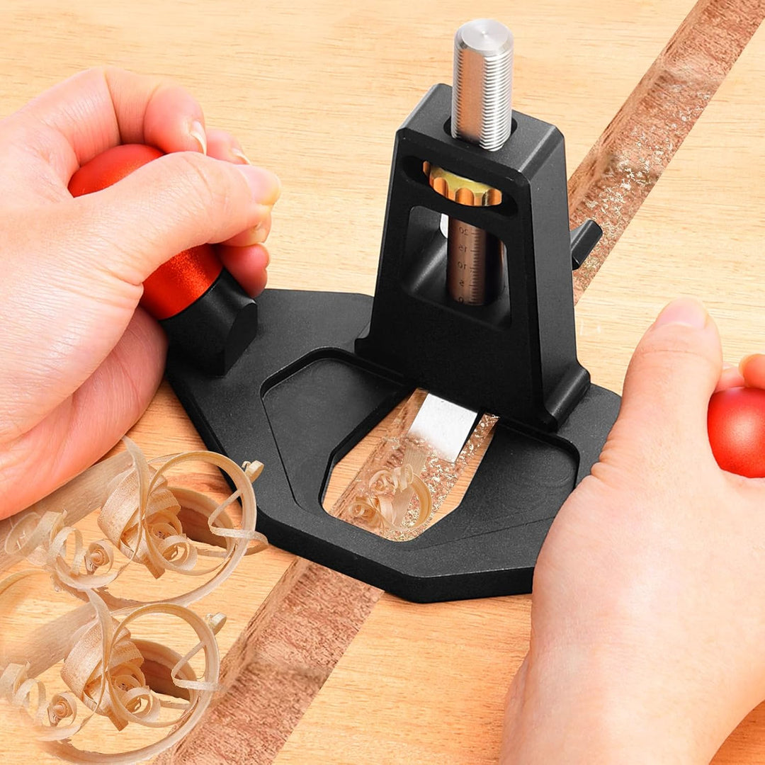 PEESHON Handfräshobel, Grundhobel Einhandhobel mit Verstellbar Nuttiefe 0-25cm Handhobe Router Flugz