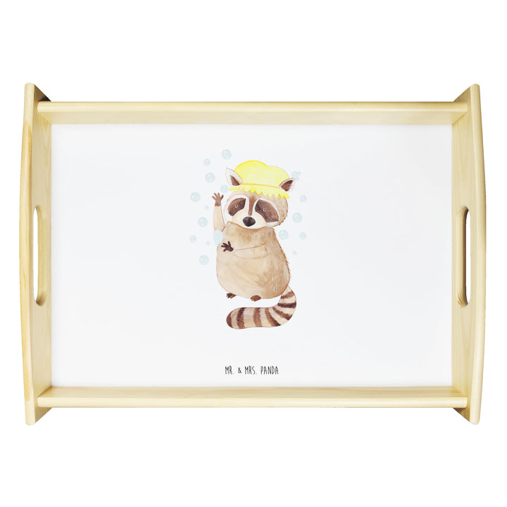 Mr. & Mrs. Panda Serviertablett Waschbär - Geschenk, Gute Laune, Tiere, lustige Sprüche, Dekotablett