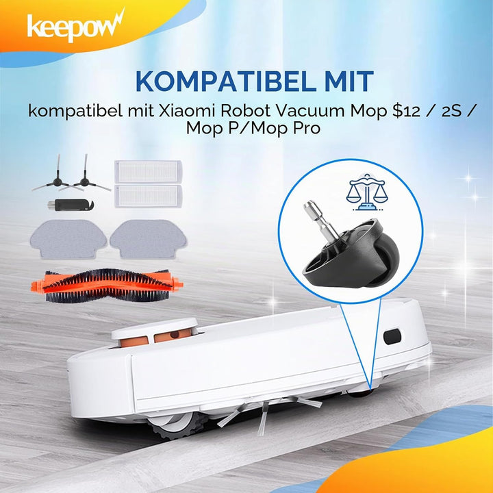 KEEPOW Zubehör für Xiaomi Mop Pro/Mi Robot Vacuum Mop P, Ersatzteile für Xiaomi Robot 2S Zubehör, 18