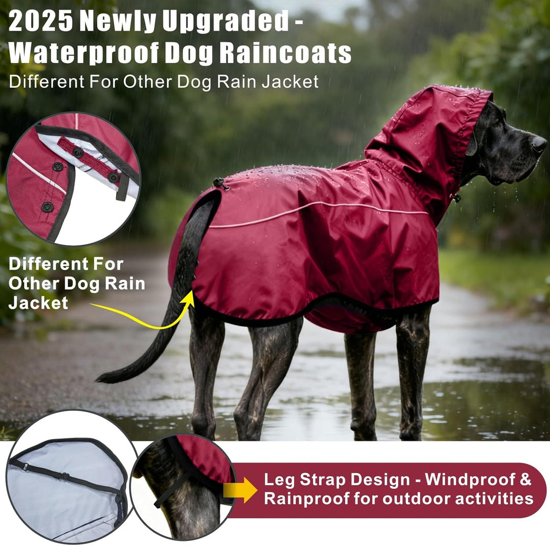 Mosucoirl Hund Regenmantel Jacke Reflektierende Verstellbare Kapuze Haustier Poncho Regenmantel mit