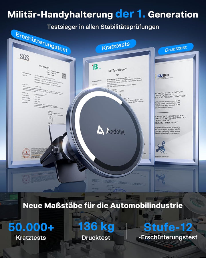 andobil Handyhalterung Auto Magnet Kompatibel mit MagSafe [ Das bisher Die stärkste Magnetkraft ] Au