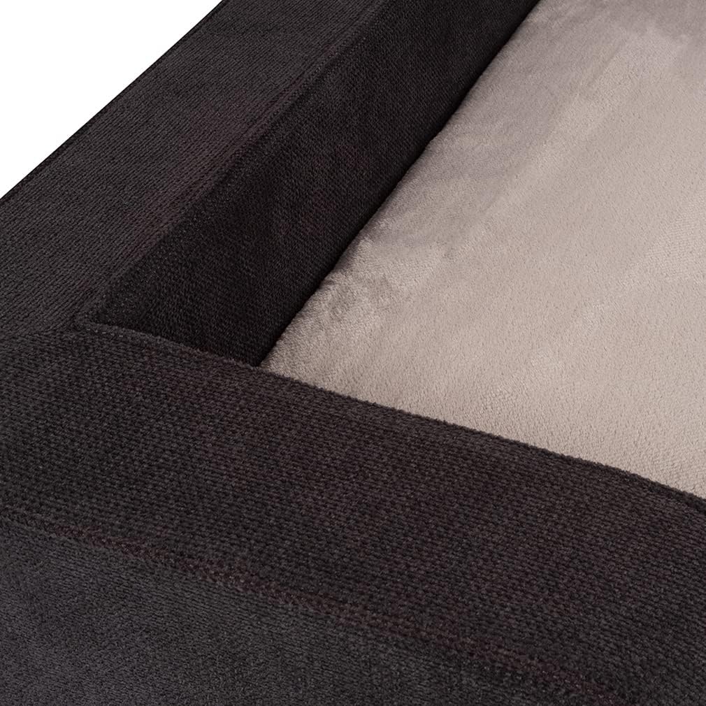 Knuffelwuff orthopädisches Hundebett mit Wendekissen aus Velours Bellamy 80 x 60cm Schwarz, 80 x 60c