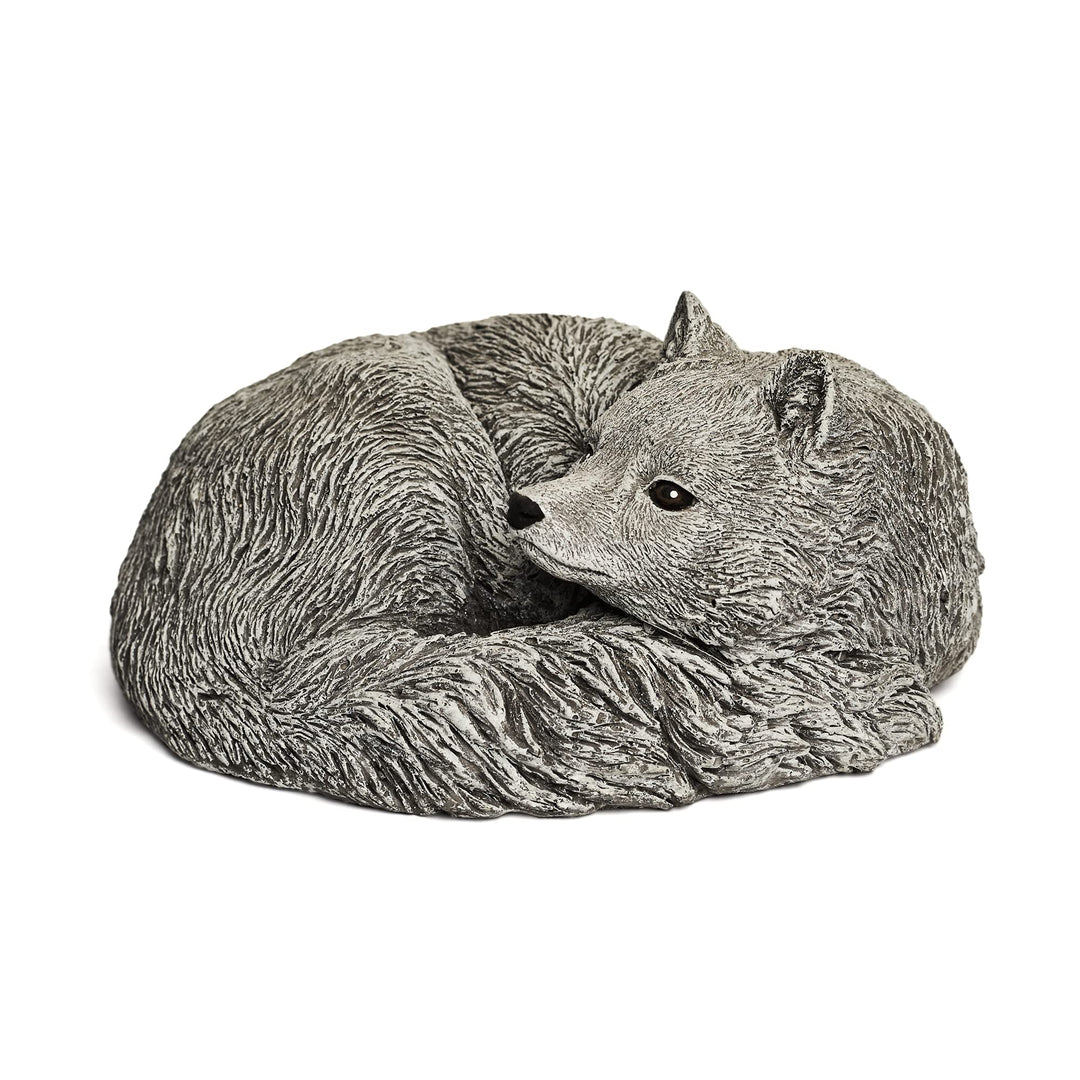 stoneandstyle Steinfigur Polarfuchs frostfest Gartenfigur Steinguss