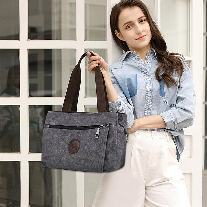 DORRISO Mode Umhängetasche Damen Canvas Handtasche Reise Schultertasche Casual Multifunktionale Umhä