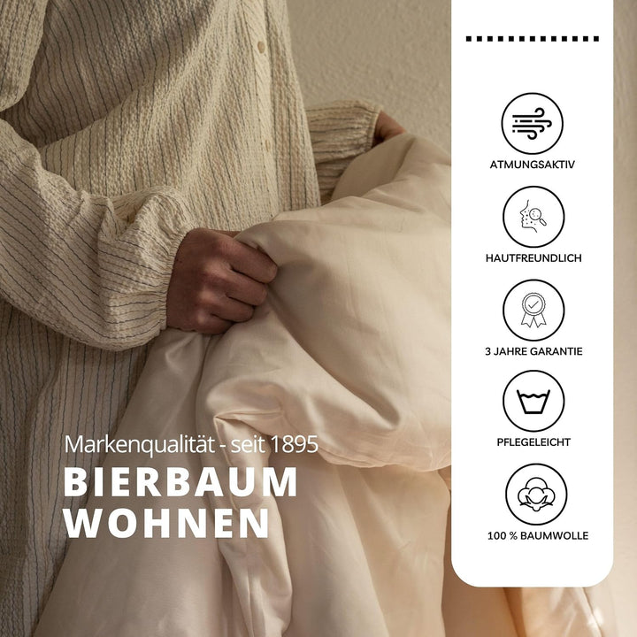 Bierbaum Bettwäsche 4757, Mako-Satin, Designed in Germany, pink 71, 135x200 + 80x80 cm, 135x200