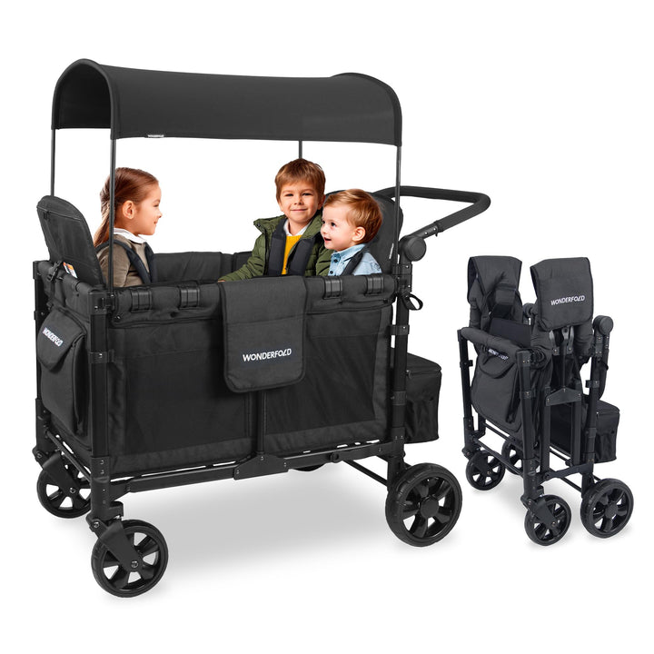 WonderFold W4 Elite Kinderwagen Wagon Volcanic Black
