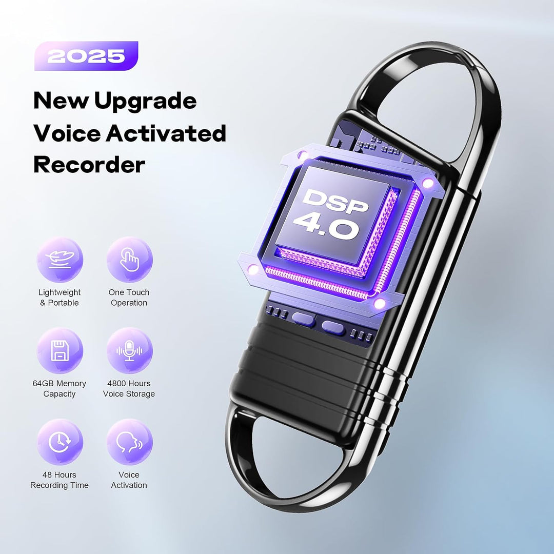 64GB Diktiergerät - Vine Audiorecorder für Vorträge/Meetings/Interviews