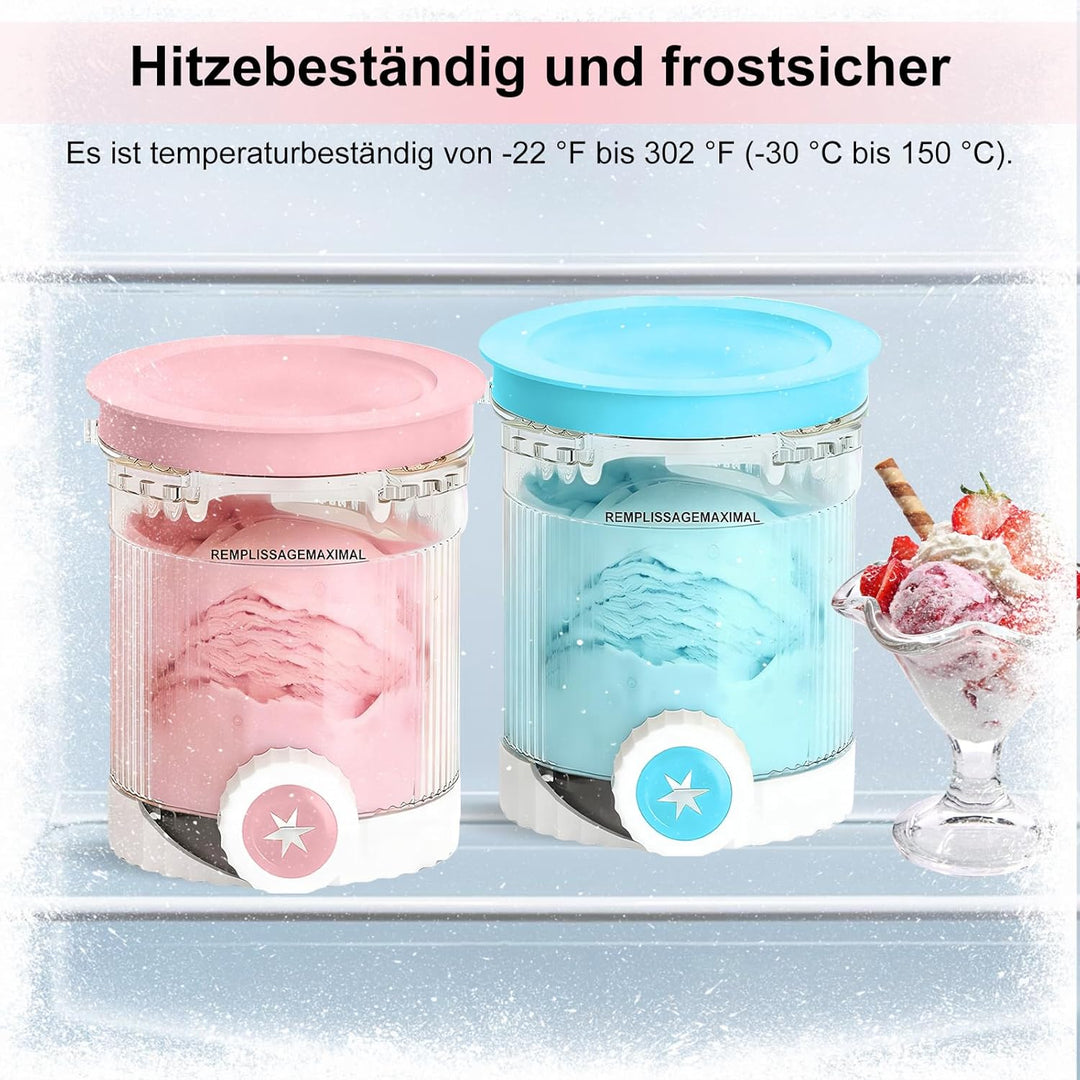4 Stück Behälter für Ninja Swirl CREAMi 480 ml Eisbehälter - Eismaschine Zubehör für Ninja NC700/NC7