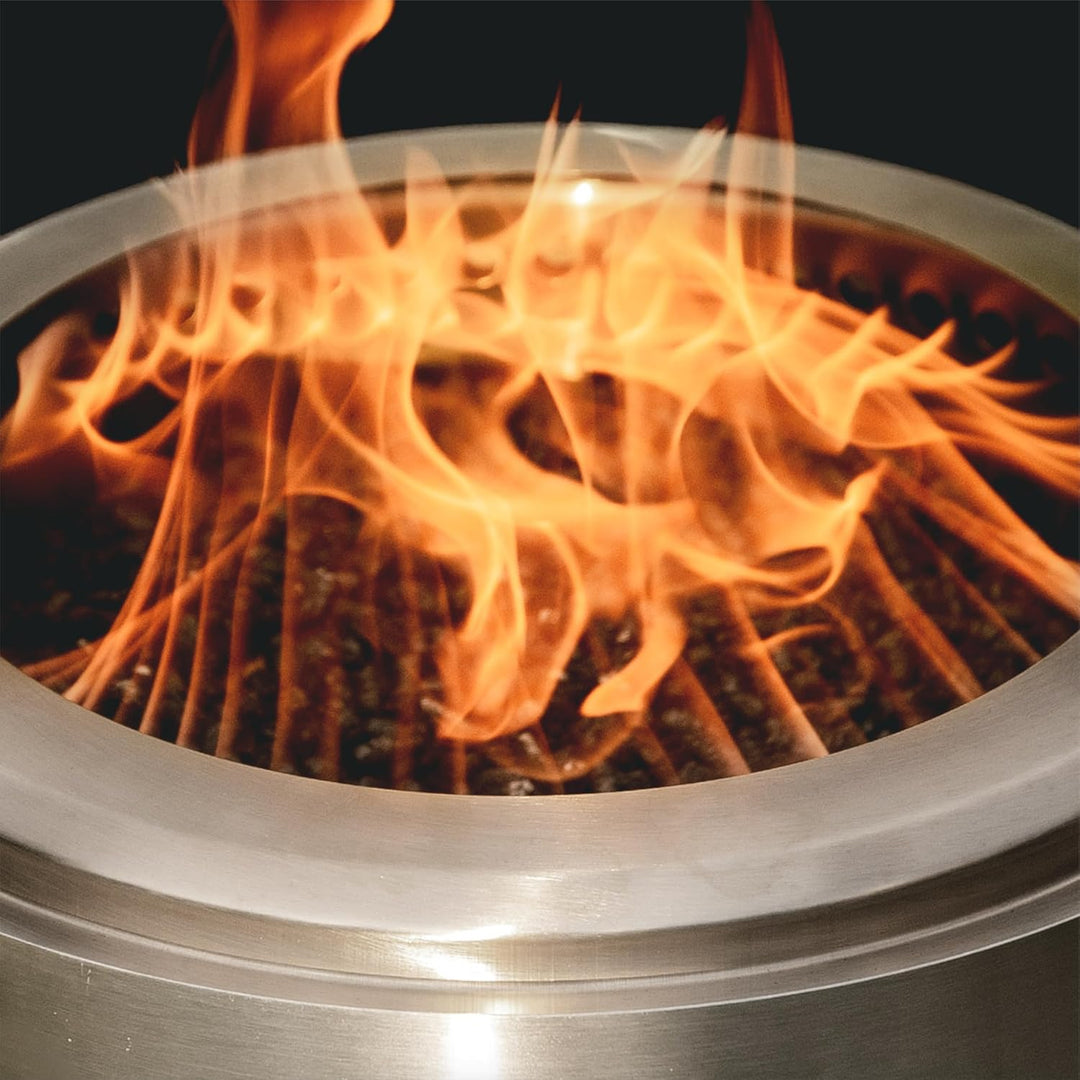 herQs Chief Feuerschale Rauchfrei – Tragbarer Feuerschale Edelstahl für Garten, Camping & Terrasse –