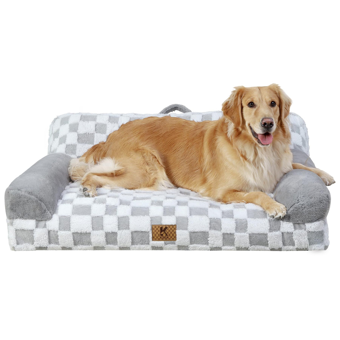 KSIIA Orthopädisches Katzenbett Flauschig 104x69cm, Abnehmbar Katzensofa Hundebett Waschbar, Hundeso