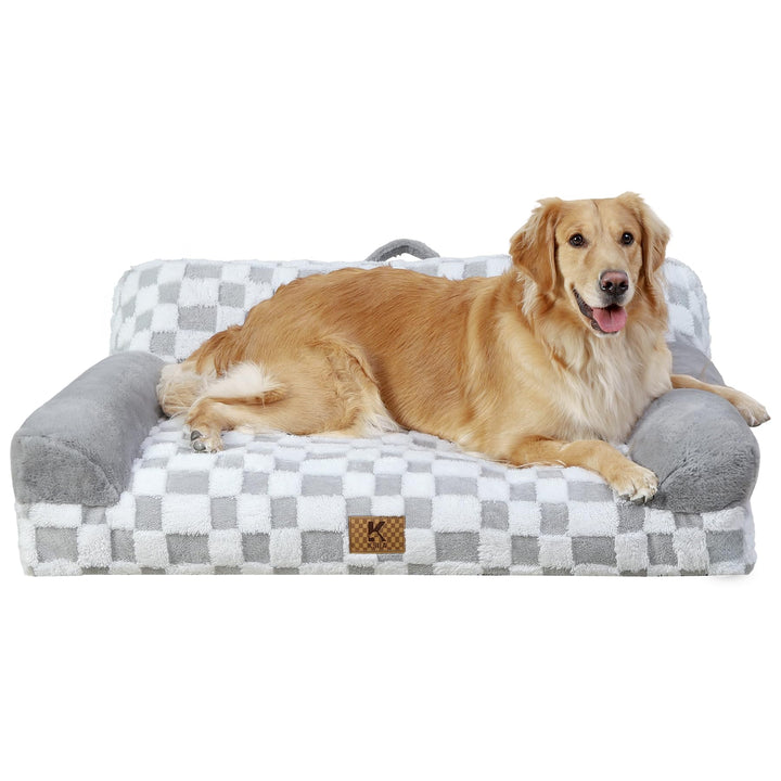 KSIIA Orthopädisches Katzenbett Flauschig 104x69cm, Abnehmbar Katzensofa Hundebett Waschbar, Hundeso