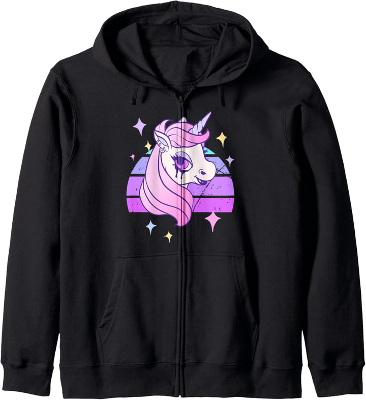 Pastell Goth Kawaii Anime Einhorn Kapuzenjacke